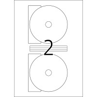 CD-Etikett INKJET, 116 mm, permanent haftend, Innenloch klein - weiss glänzend