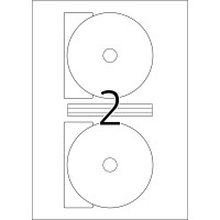 CD/DVD-Etikett, 116 mm, Innenloch klein, permanent haftend - weiß
