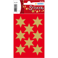 Schmuck-Etikett DECOR - goldene Sterne, 6-zackig Ø 33 mm