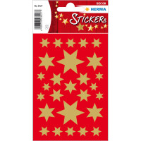 Schmuck-Etikett DECOR - goldene Sterne, 6-zackig