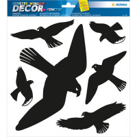 Etikett Warnvögel 30x30cm schwarz, wetterfeste Folie