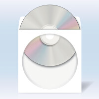 CD-/DVD-Papierhülle, selbstklebend - weiß,...