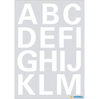 Klebe-Buchstaben 25 mm, wetterfest - A-Z, weiß