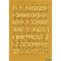 Klebe-Buchstaben 12 mm, wetterfest - A-Z, Goldfolie