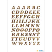 Klebe-Buchstaben 8 mm, wetterfest - A-Z, gold glitzernd