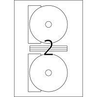 CD-Etikett INKJET, 116 mm, permanent haftend, Innenloch klein - weiß