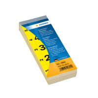 Nummernblock, selbstklebend, 28 x 56mm, gelb