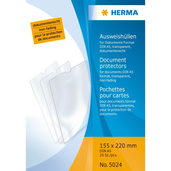 HERMA Ausweishülle, PP, 1-fach, 0,14mm, Format: 155 x 220mm