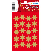 Schmuck-Etikett DECOR - goldene Sterne, 6-zackig Ø 21 mm
