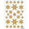 Schmuck-Etikett DECOR - goldene Sterne, 6-zackig irisierende Folie