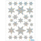 Schmuck-Etikett DECOR - silberne Sterne, 6-zackig irisierende Folie