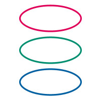 Schuletikett VARIO - oval rot / grün / blau