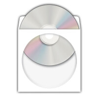 CD-/DVD-Papierhülle, selbstklebend - weiss, 25 Stück
