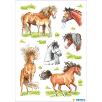 Schmuck-Etikett DECOR - gezeichnete Pferde