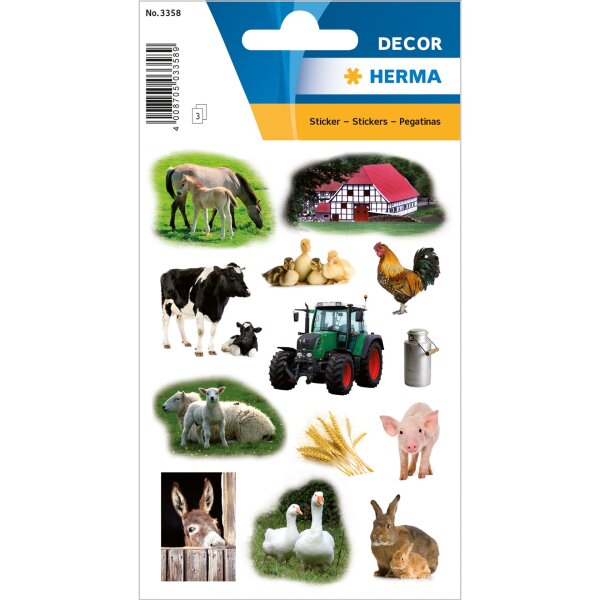 Schmuck-Etikett DECOR - Bauernhoftiere