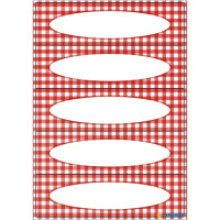 Küchen-Etikett VARIO - Vichy-Karo, rot