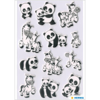 Schmuck-Etikett MAGIC - Panda- und Zebrafamilien
