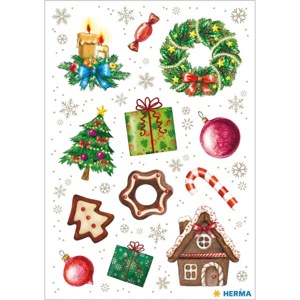 HERMA Schmucketikett Decor Weihnachtszeit