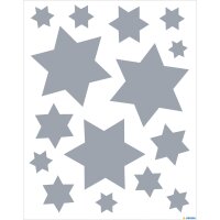 Schmuck-Etikett Fensterbilder - Sterne silber