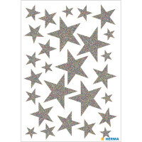 Schmuck-Etikett MAGIC - Sterne silber glitzernd