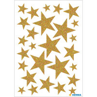 Schmuck-Etikett MAGIC - Sterne gold glitzernd