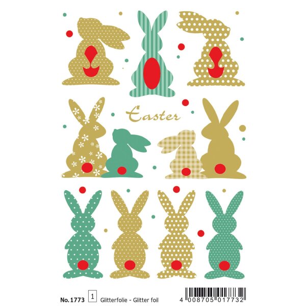 HERMA Oster-Sticker MAGIC TREND Goldhasen, Folie