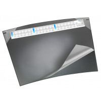 Läufer Durella Soft Trapez Schreibunterlage tauschbare Abdeckung, Kalender, schwarz, 70x50 cm - schwarz