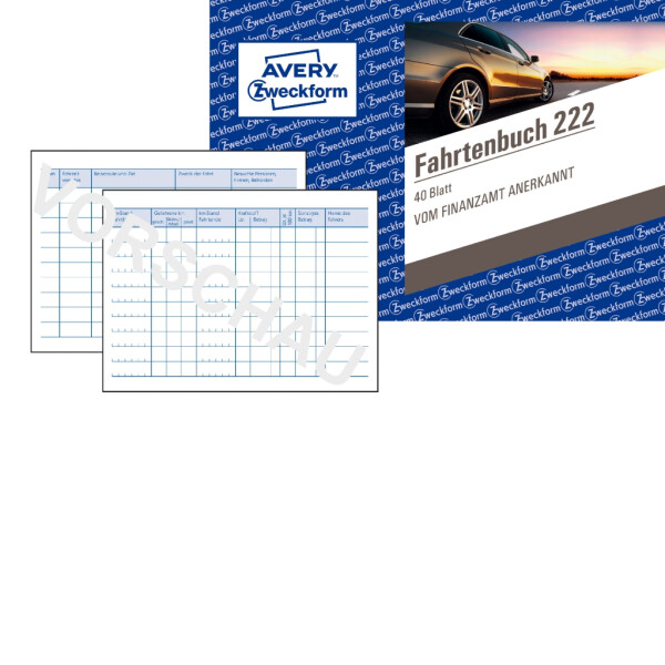 Formularbuch 222 Fahrtenbuch quer A6 - 40 Blatt