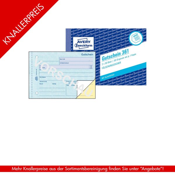 Zweckform Formularbuch Gutschein A6 2x50 Blatt