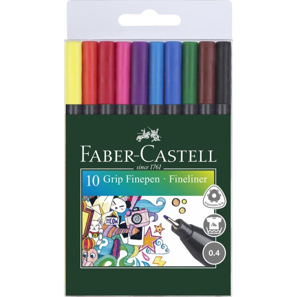 Fineliner FINEPEN Grip 0,4mm - 10er Etui