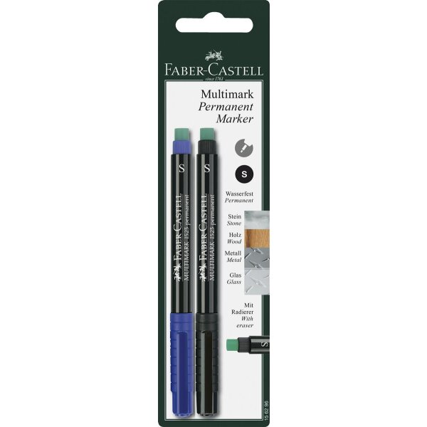 Folienstift Multimark permanent S blau/schwarz auf Blisterkarte