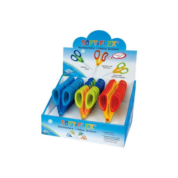 Bastelschere spitz f.sort Soft-Flex
