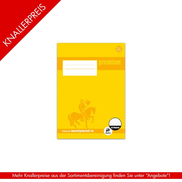 Premium Hausaufgabenheft A5-48Bl 90g