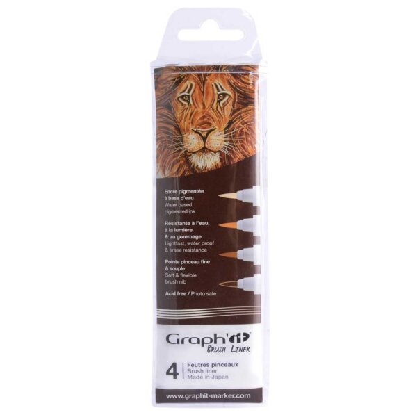GRAPHIT Set of 4 Brush liners (4 brown)