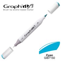 GRAPHIT Layoutmarker Brush & extra fine 7150 - Cyan