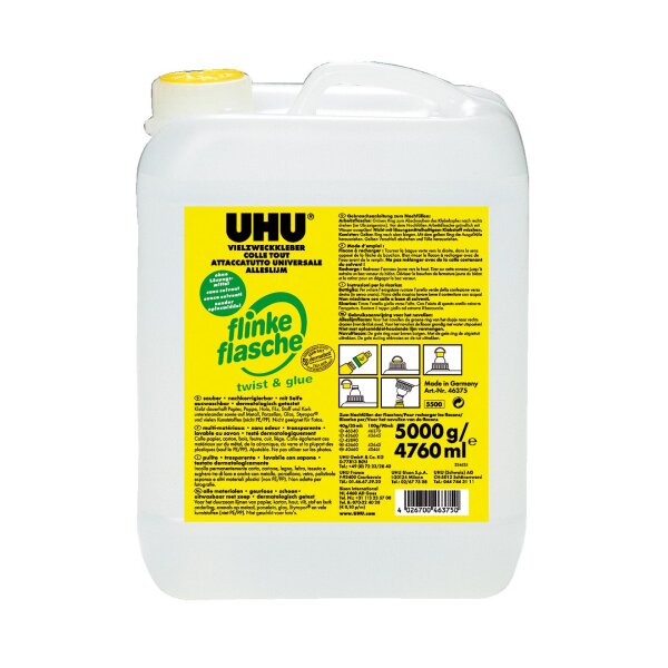 UHU Vielzweckkleber twist & glue, Nachfüllflasche, 5 Kg