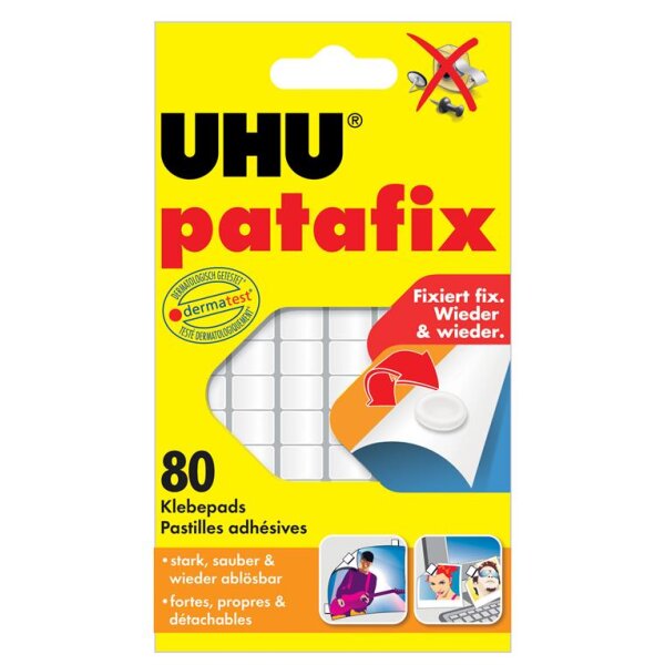 UHU Klebepads patafix, wieder ablösbar, weiß