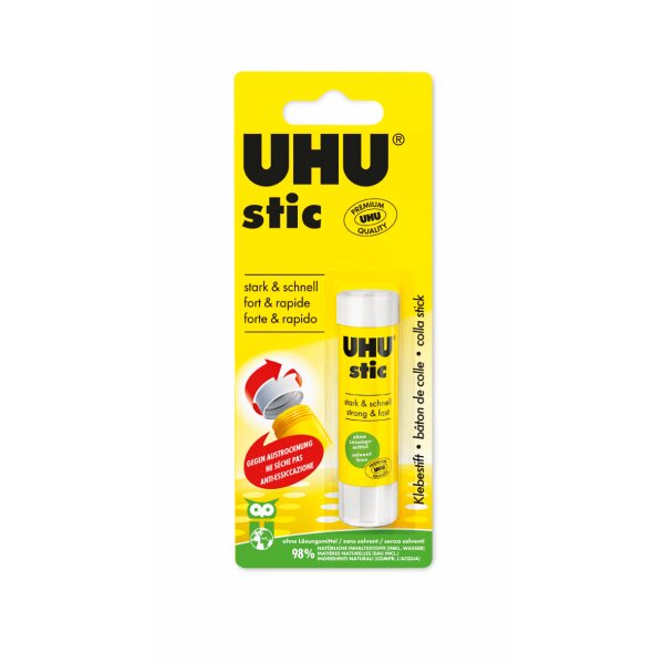 UHU Stic Klebestift, lösemittelfrei, 8,2g, Infokarte