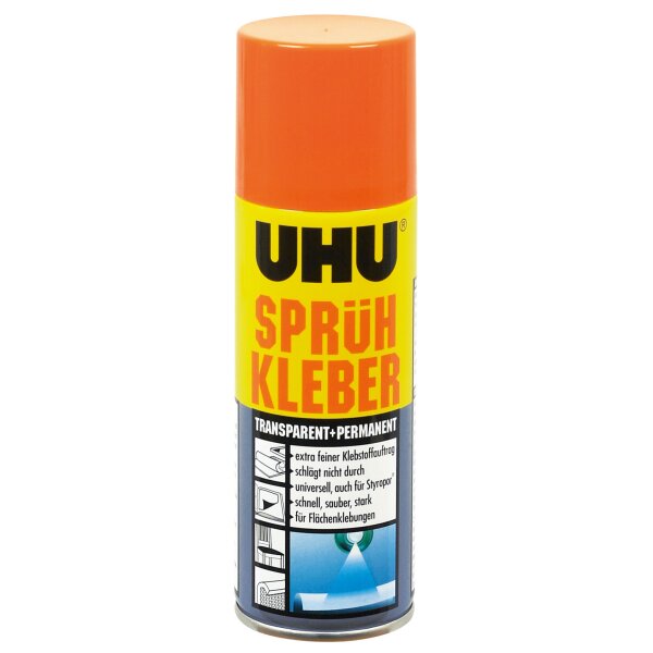 UHU Sprühkleber, permanent, transparent, 200 ml