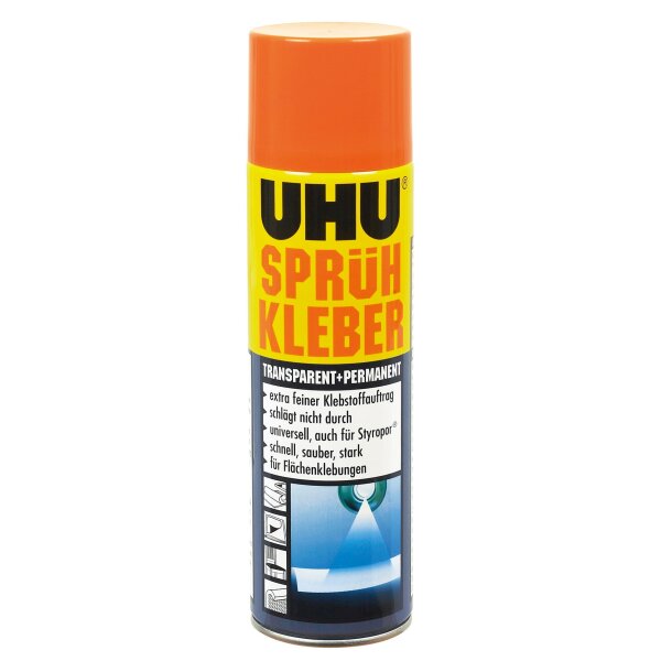 UHU Sprühkleber, permanent, transparent, 500 ml