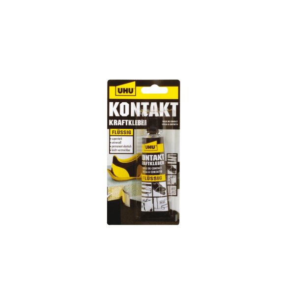 UHU KONTAKT KRAFTKLEBER FLÜSSIG, Tube mit 42 g, Infokarte