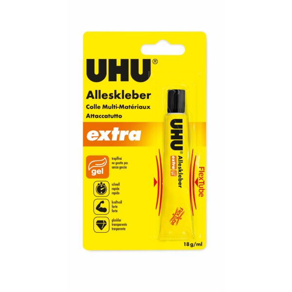 UHU extra Alleskleber FlexTube, 18 g, Infokarte