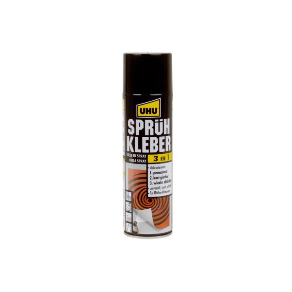 UHU Sprühkleber 3 in 1, wieder ablösbar, 500 ml Dose