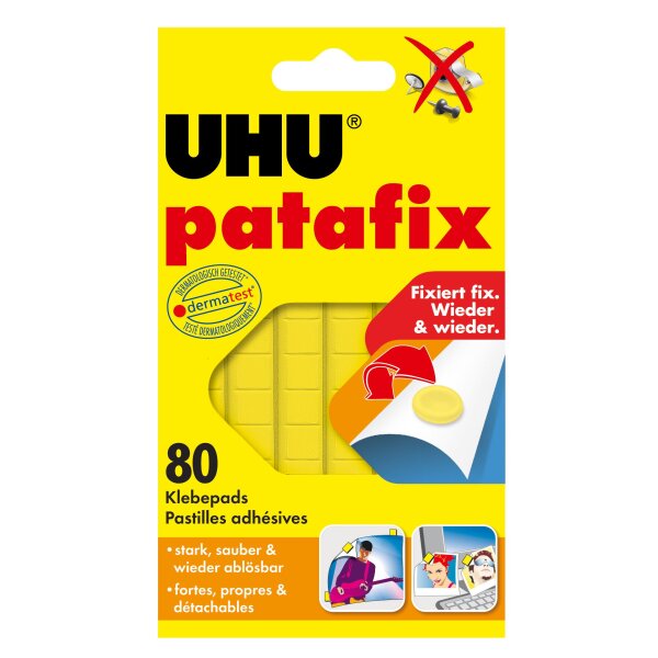 UHU Klebepads patafix, wieder ablösbar, gelb