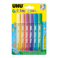 Glitzerkleber Glitter Glue Shiny Pastellfarben, Inhalt: 6...