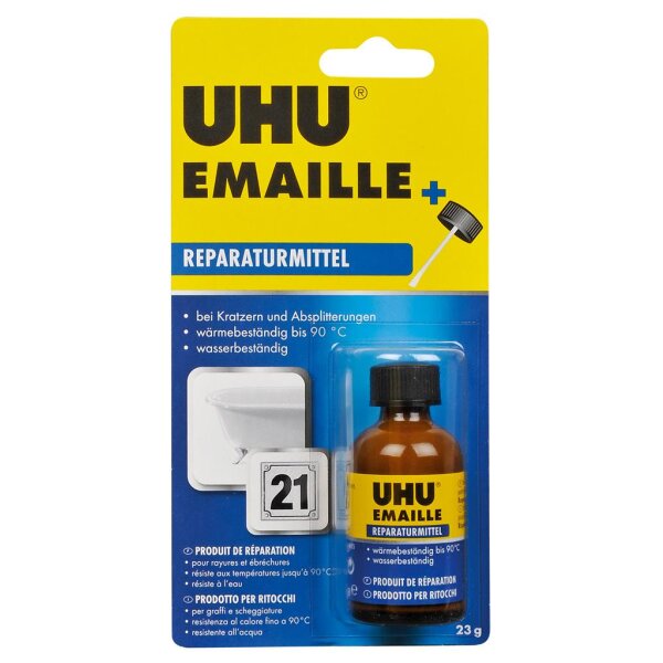 UHU Emaille, Pinselflasche mit 23 g, Infokarte