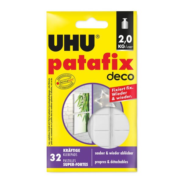 UHU Klebepads patafix homedeco, wieder ablösbar, weiß