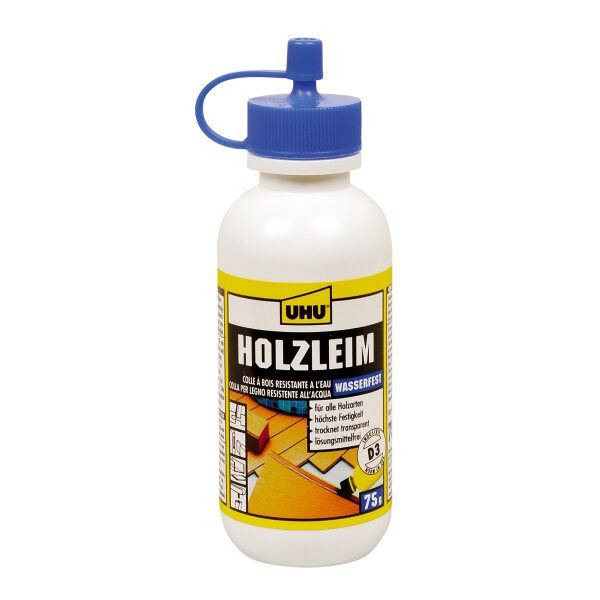 UHU Holzleim wasserfest D3, lösemittelfrei, 75g Flasche