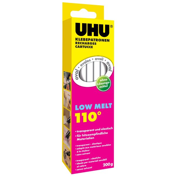 UHU Klebepatrone Low Melt, 200 g, transparent