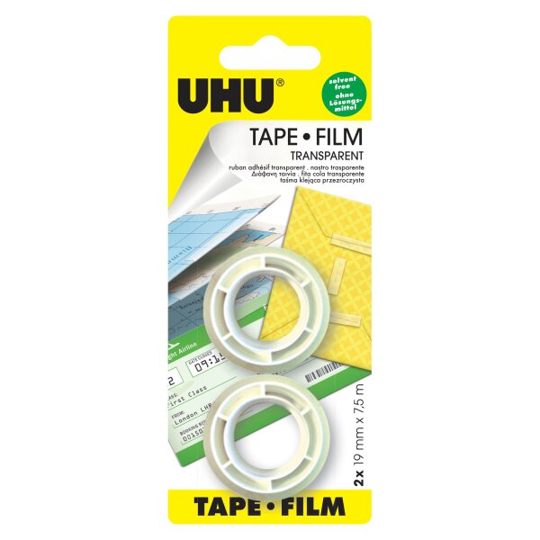 UHU TAPE FILM transparent, 2 Nachfüllrollen 19 mm x 7,5...